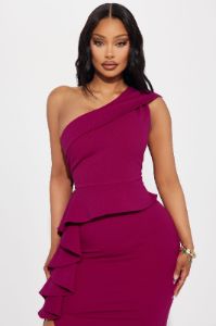 Can You Believe Crepe Gown - Magenta sold by Fashion Nova