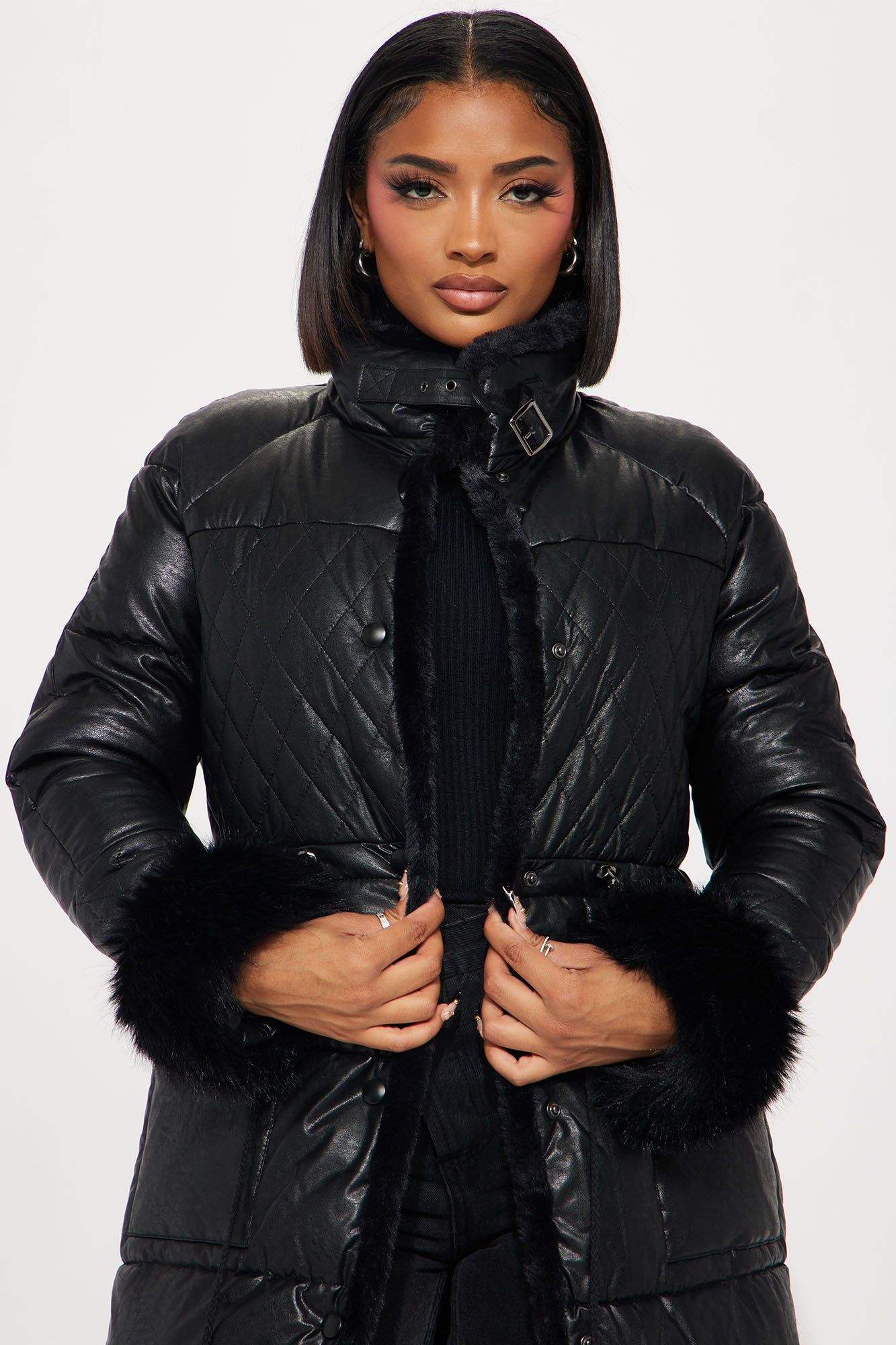 Caught My Eye Quilted Jacket - Black sold by Fashion Nova product image thumbnail 2