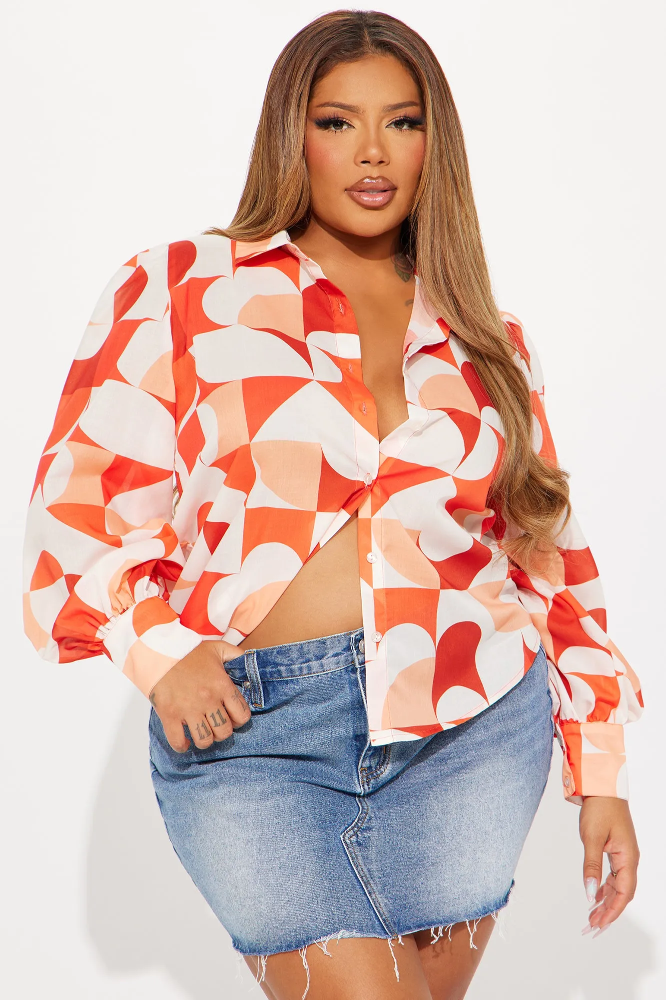Summer Feel Shirt - Orange/combo sold by Fashion Nova product image thumbnail 4