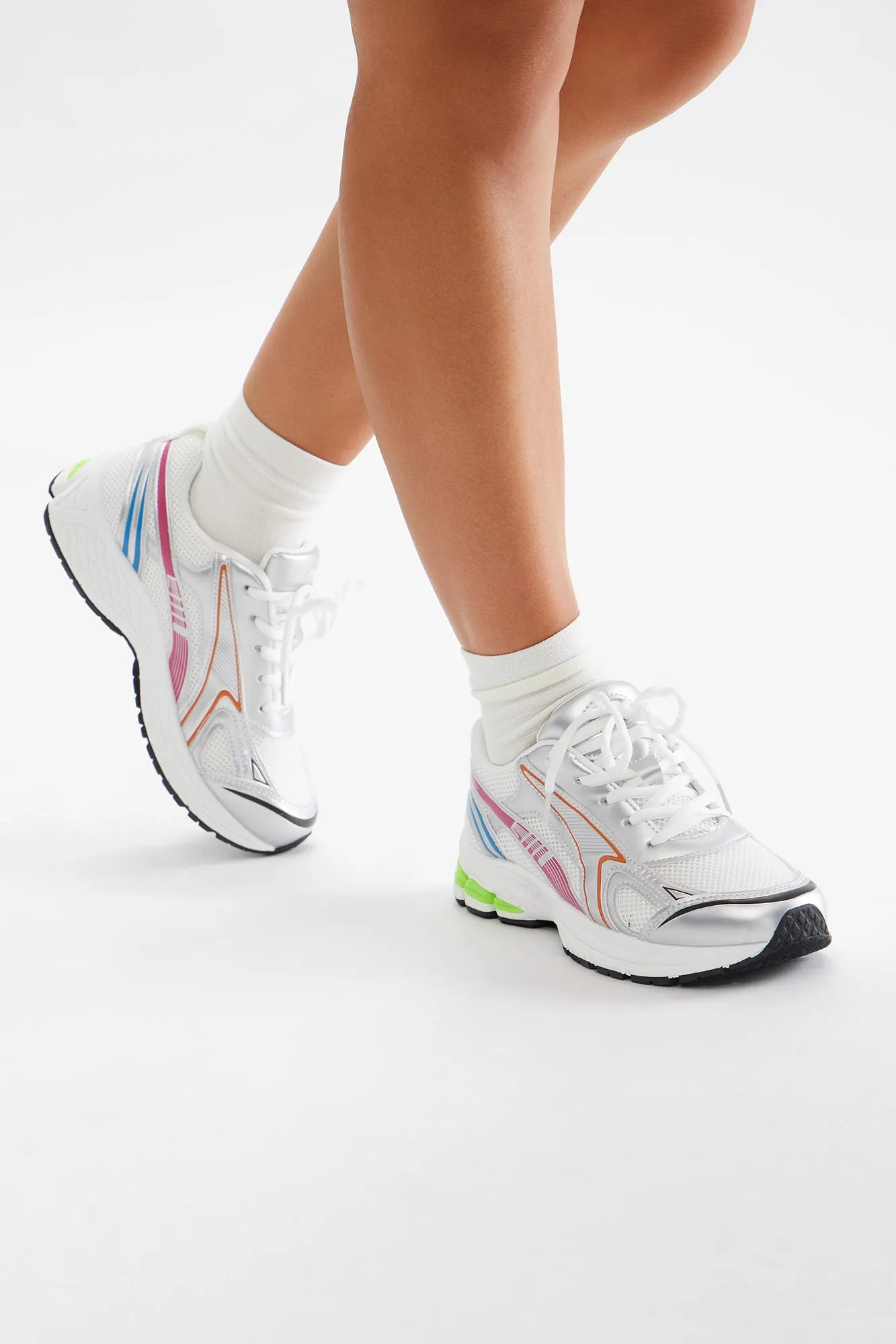 Davis Lace Up Sneakers - Silver/Multi sold by Fashion Nova product image thumbnail 4