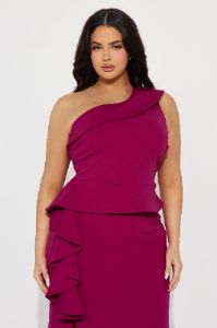 Can You Believe Crepe Gown - Magenta sold by Fashion Nova