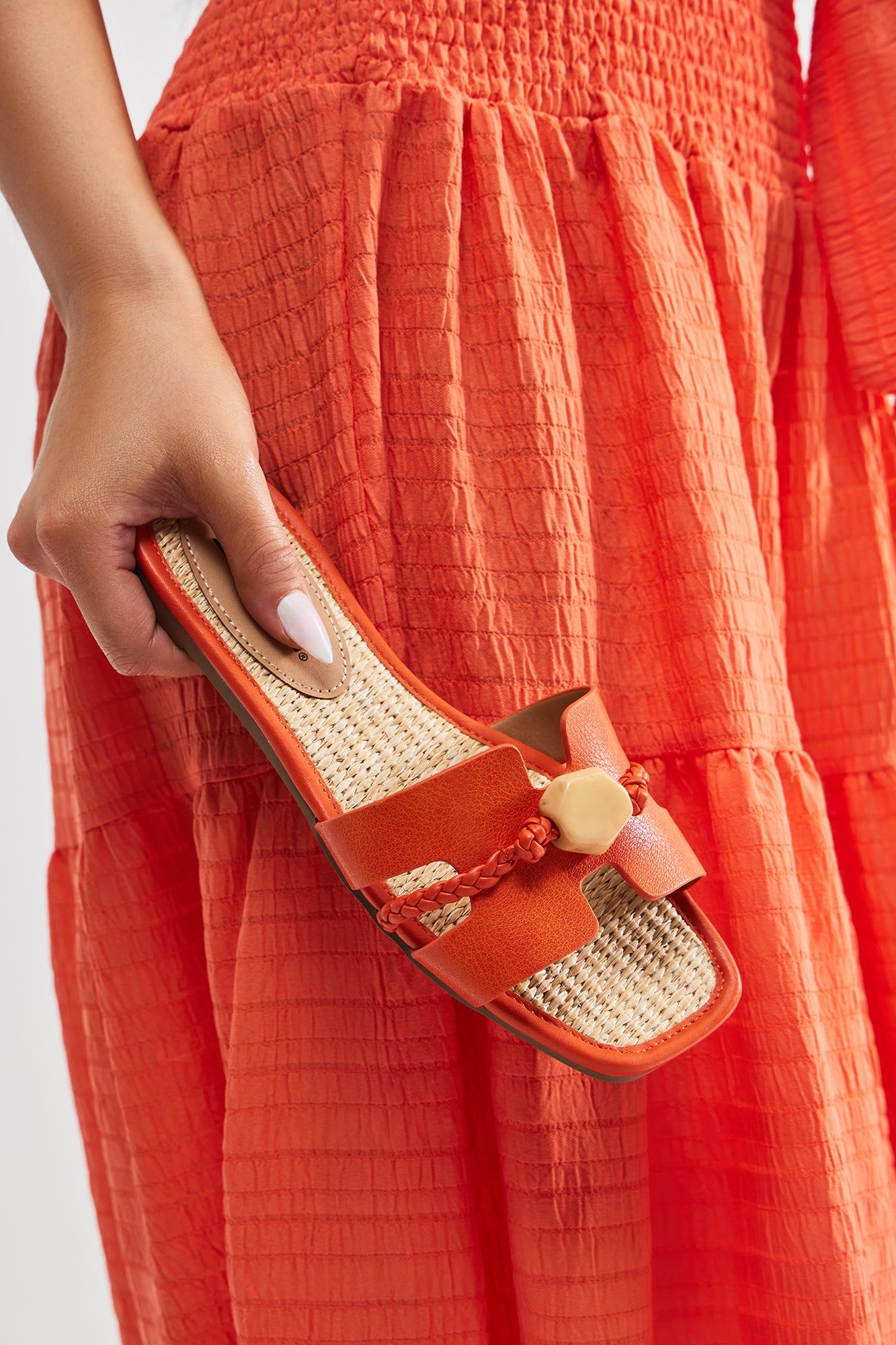 Kiera Braided Flat Sandals - Orange sold by Fashion Nova product image thumbnail 3