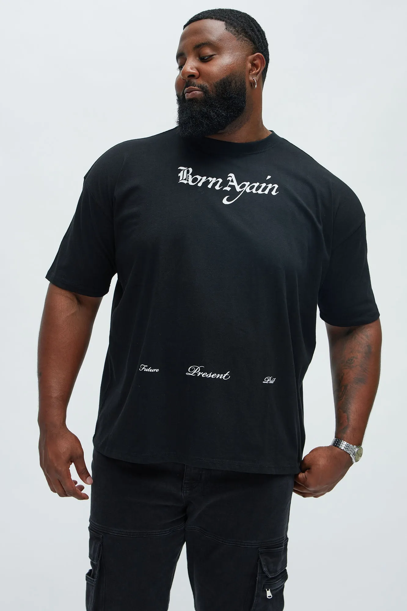 Born Again Oversize Short Sleeve Tee - Black sold by Fashion Nova product image thumbnail 5