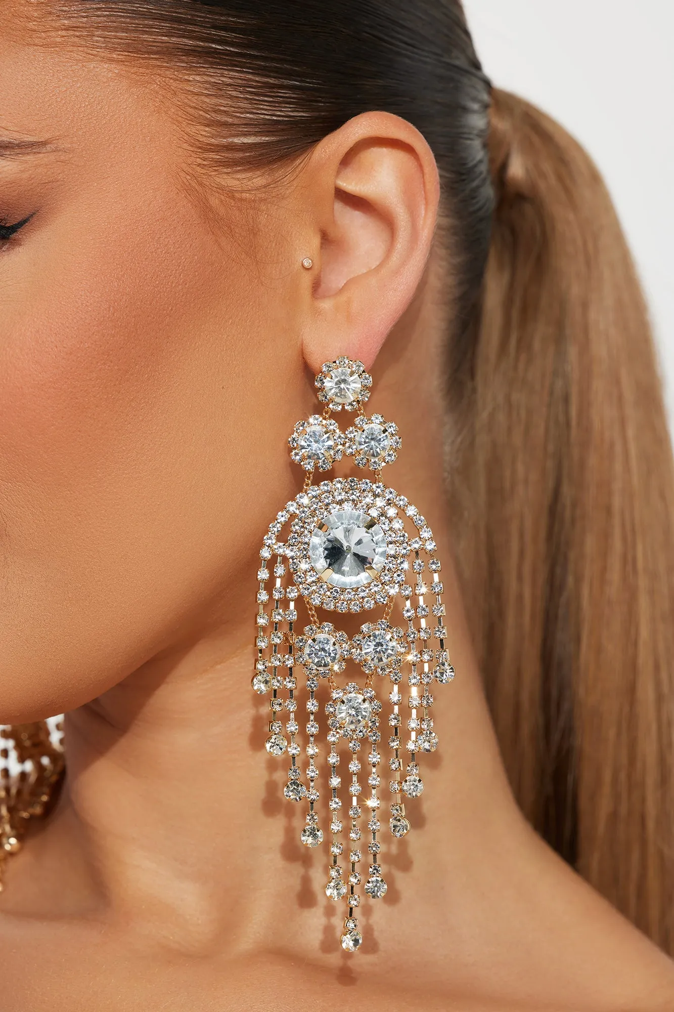 Destined For Diamonds Earrings - Gold sold by Fashion Nova