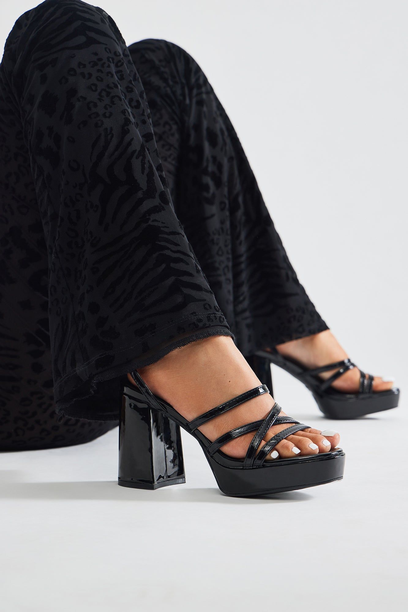 Being Pretty Platform Heeled Sandals - Black sold by Fashion Nova product image thumbnail 3