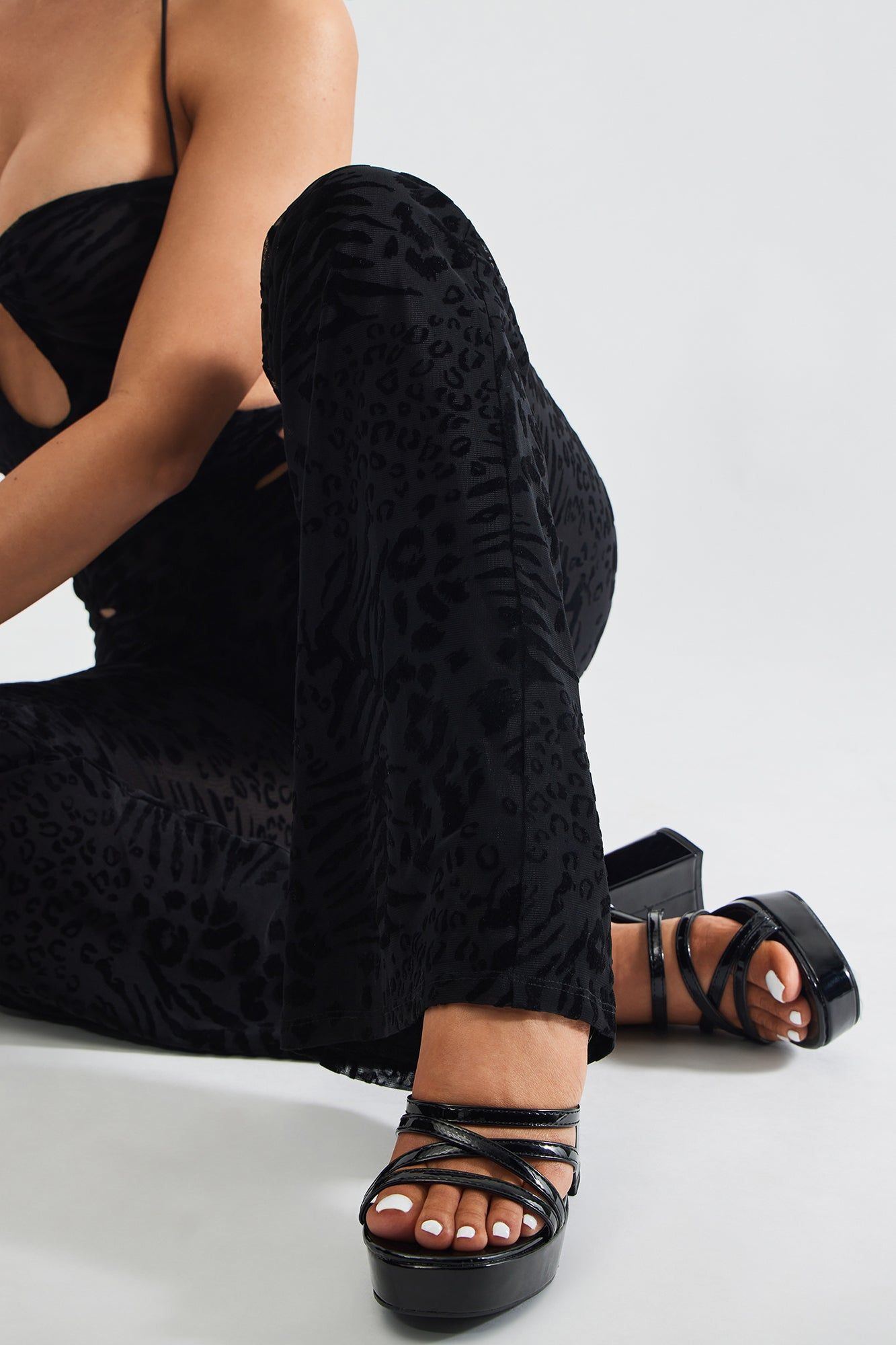 Being Pretty Platform Heeled Sandals - Black sold by Fashion Nova