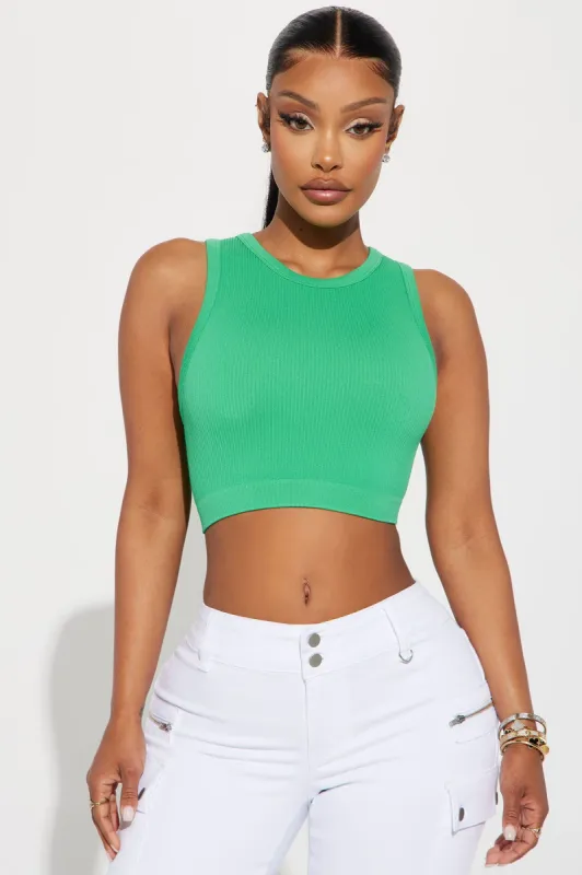Jackie Seamless Crop Top - Green sold by Fashion Nova