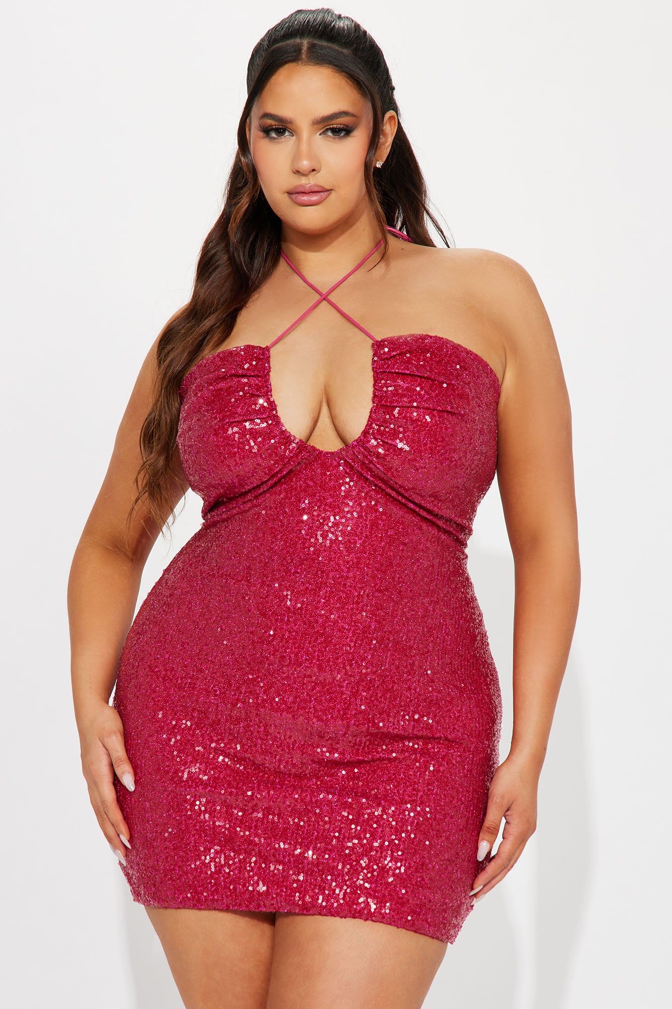 Audrey Sequin Mini Dress - Hot Pink sold by Fashion Nova product image thumbnail 4
