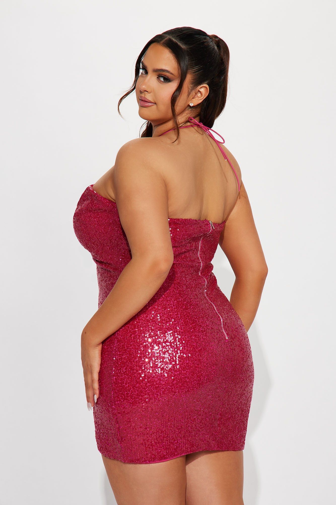 Audrey Sequin Mini Dress - Hot Pink sold by Fashion Nova product image thumbnail 6