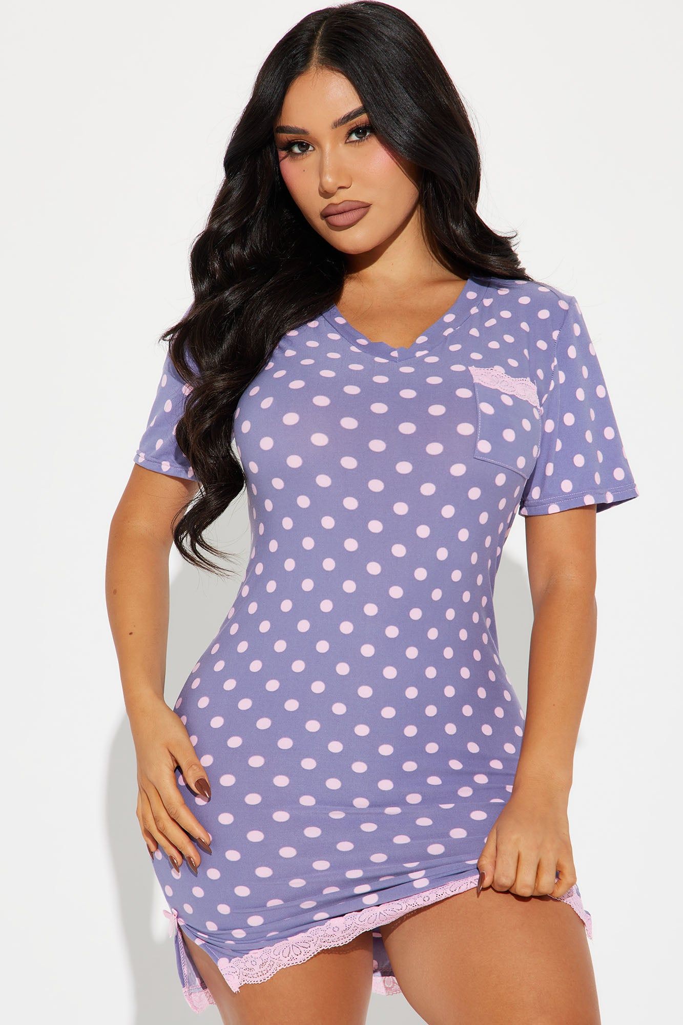 Sleepover With The Girls PJ Sleep Shirt - Purple sold by Fashion Nova