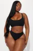 Nova Cotton Scoop Neck Bralette - Black sold by Fashion Nova