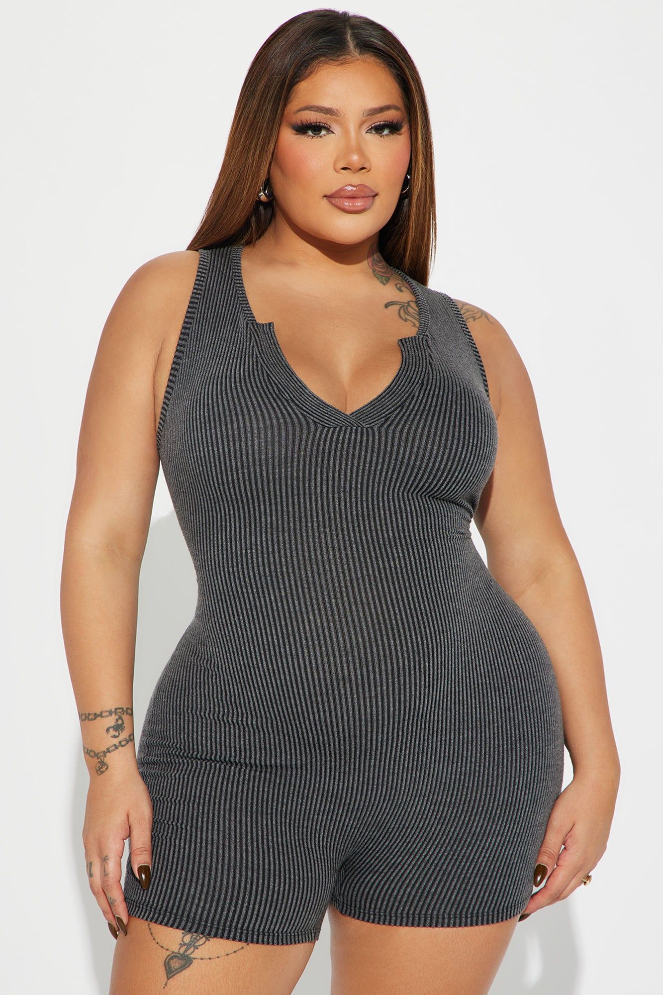 Leanne Ribbed Romper - Black sold by Fashion Nova product image thumbnail 5