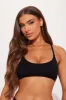 Nova Cotton Scoop Neck Bralette - Black sold by Fashion Nova