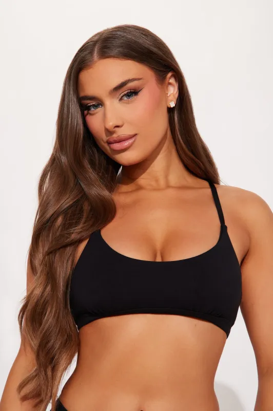 Nova Cotton Scoop Neck Bralette - Black sold by Fashion Nova