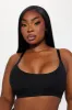 Nova Cotton Scoop Neck Bralette - Black sold by Fashion Nova