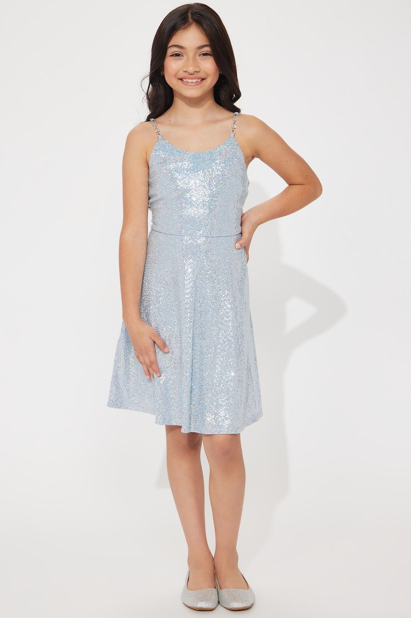 Mini Shine Bright Mini Dress - Blue sold by Fashion Nova