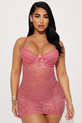 Make You Feel Lace Chemise - Rose sold by Fashion Nova