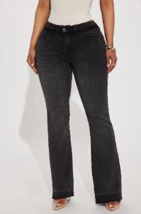 Whatever You Want Stretch Flare Jeans - Black Wash sold by Fashion Nova