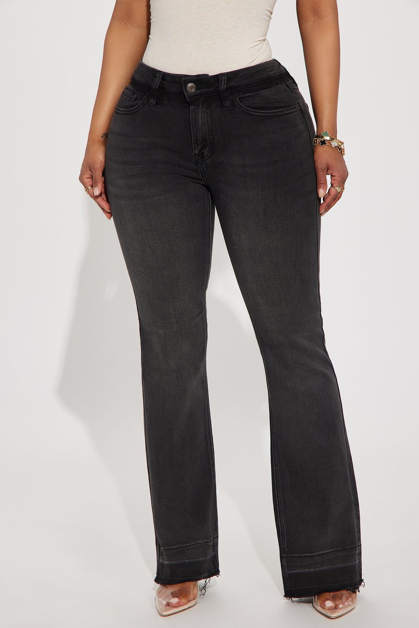 Whatever You Want Stretch Flare Jeans - Black Wash sold by Fashion Nova product image thumbnail 2