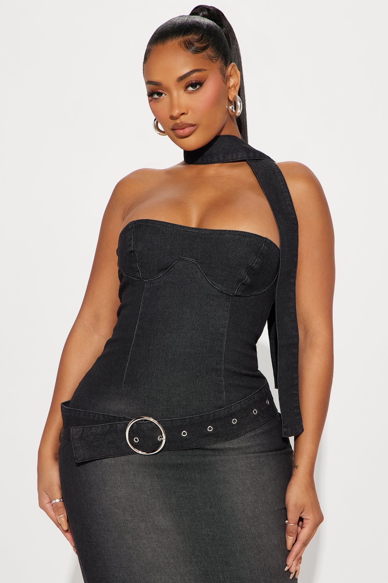 Kristine Denim Maxi Dress - Black Wash sold by Fashion Nova product image thumbnail 2