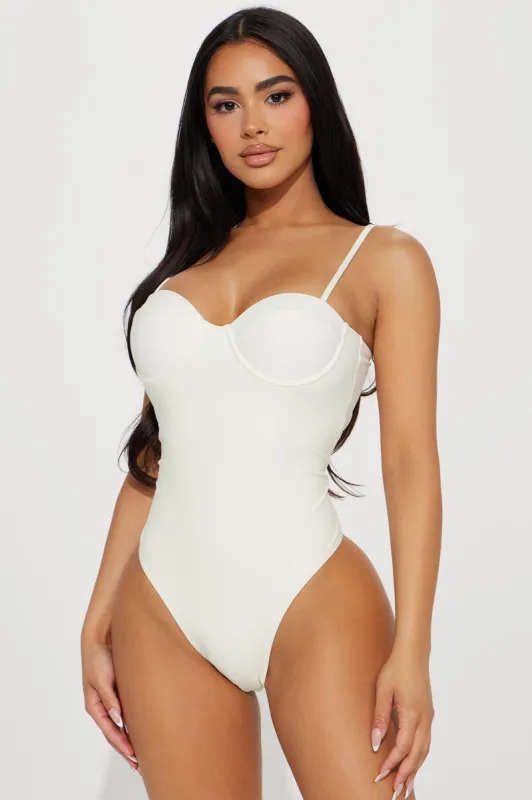 Celine Underwire 1 Piece Swimsuit - White sold by Fashion Nova