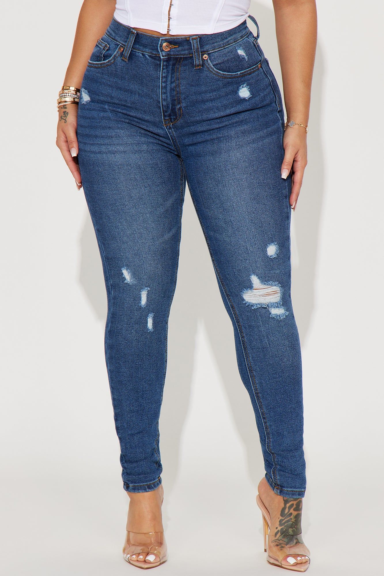 For The Thrill Skinny Jeans - Dark Wash sold by Fashion Nova product image thumbnail 2