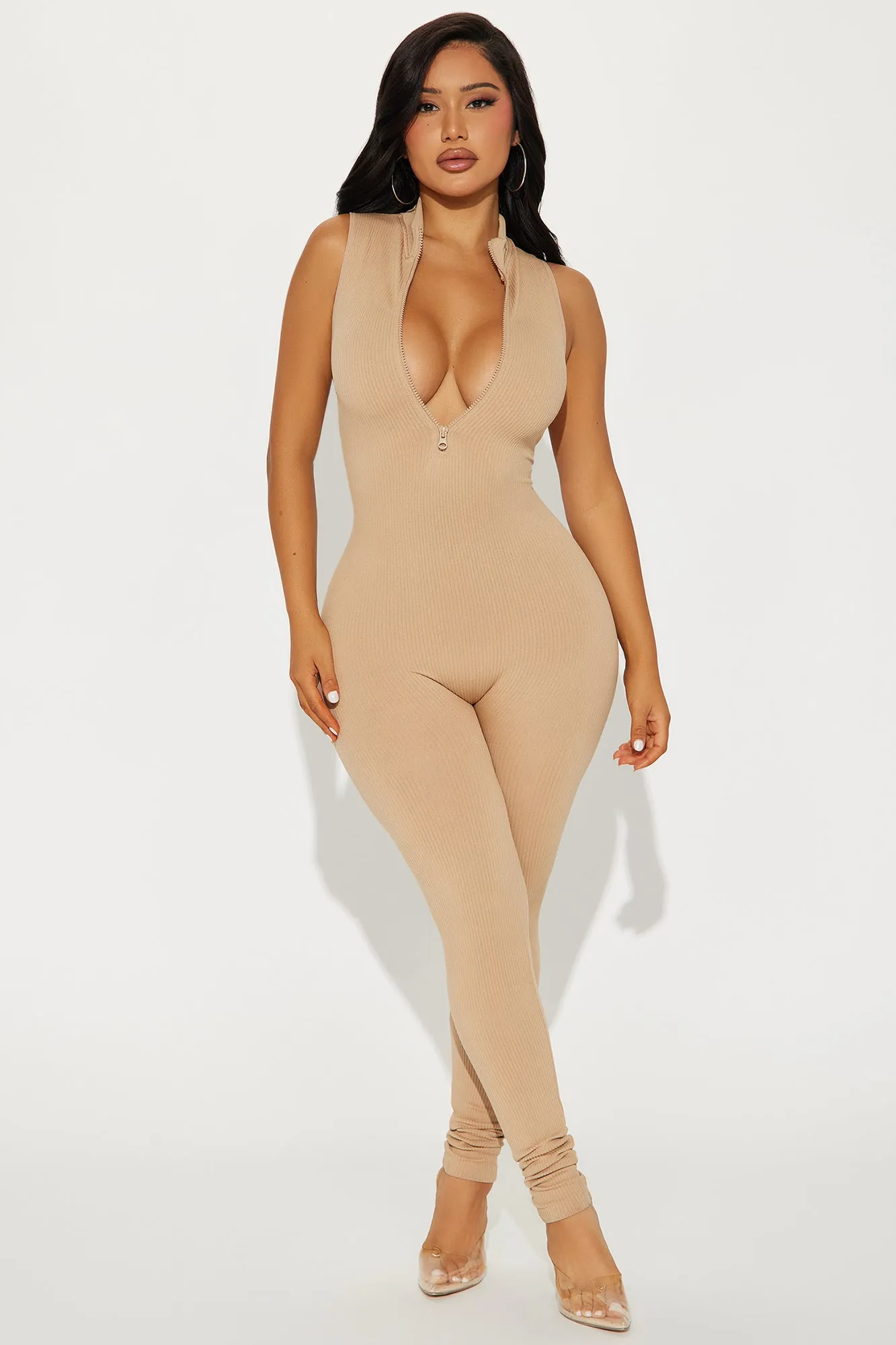 Johanna Seamless Jumpsuit - Taupe sold by Fashion Nova