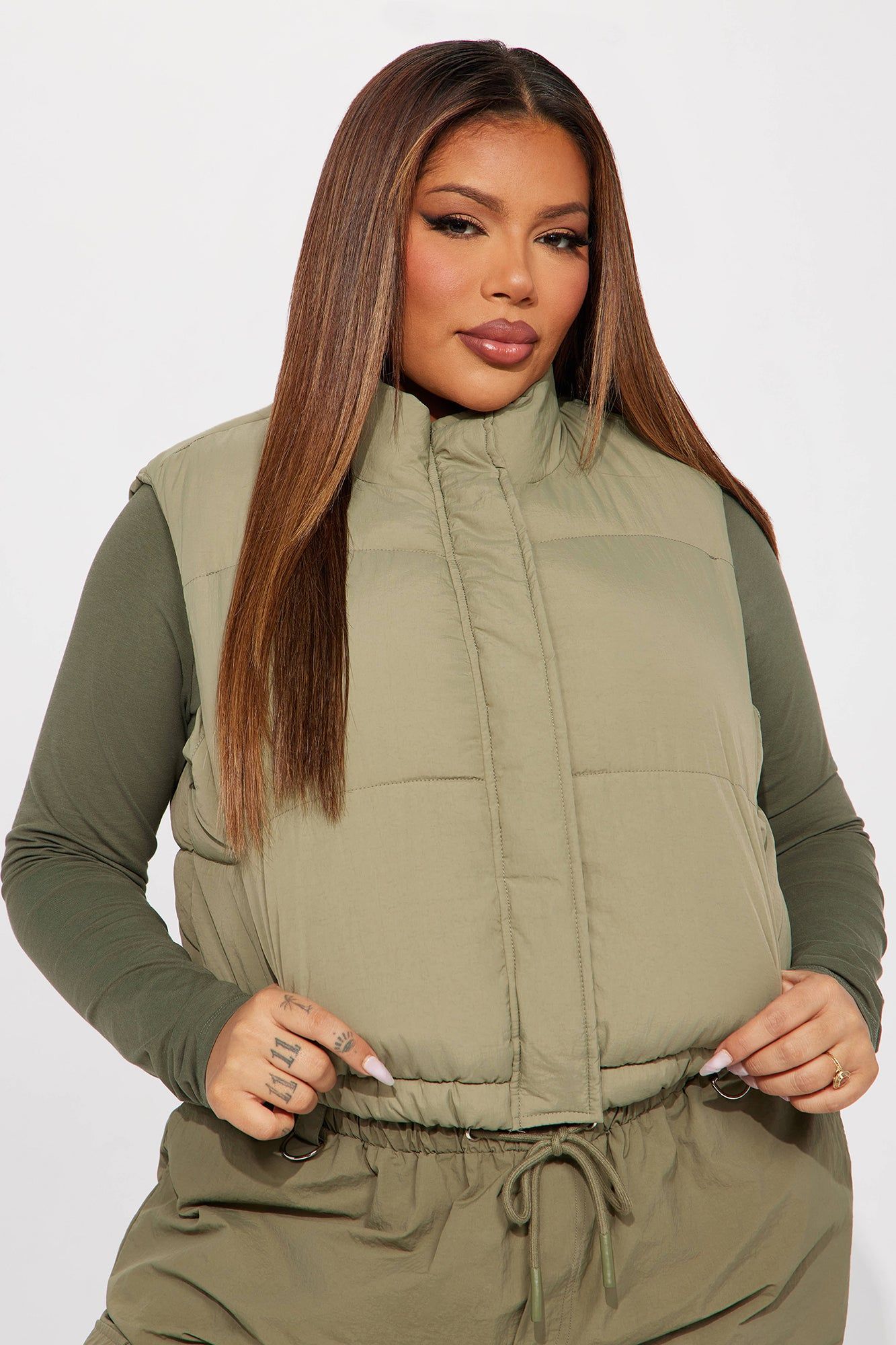 Glamping Sherpa Lined Vest - Sage sold by Fashion Nova product image thumbnail 4