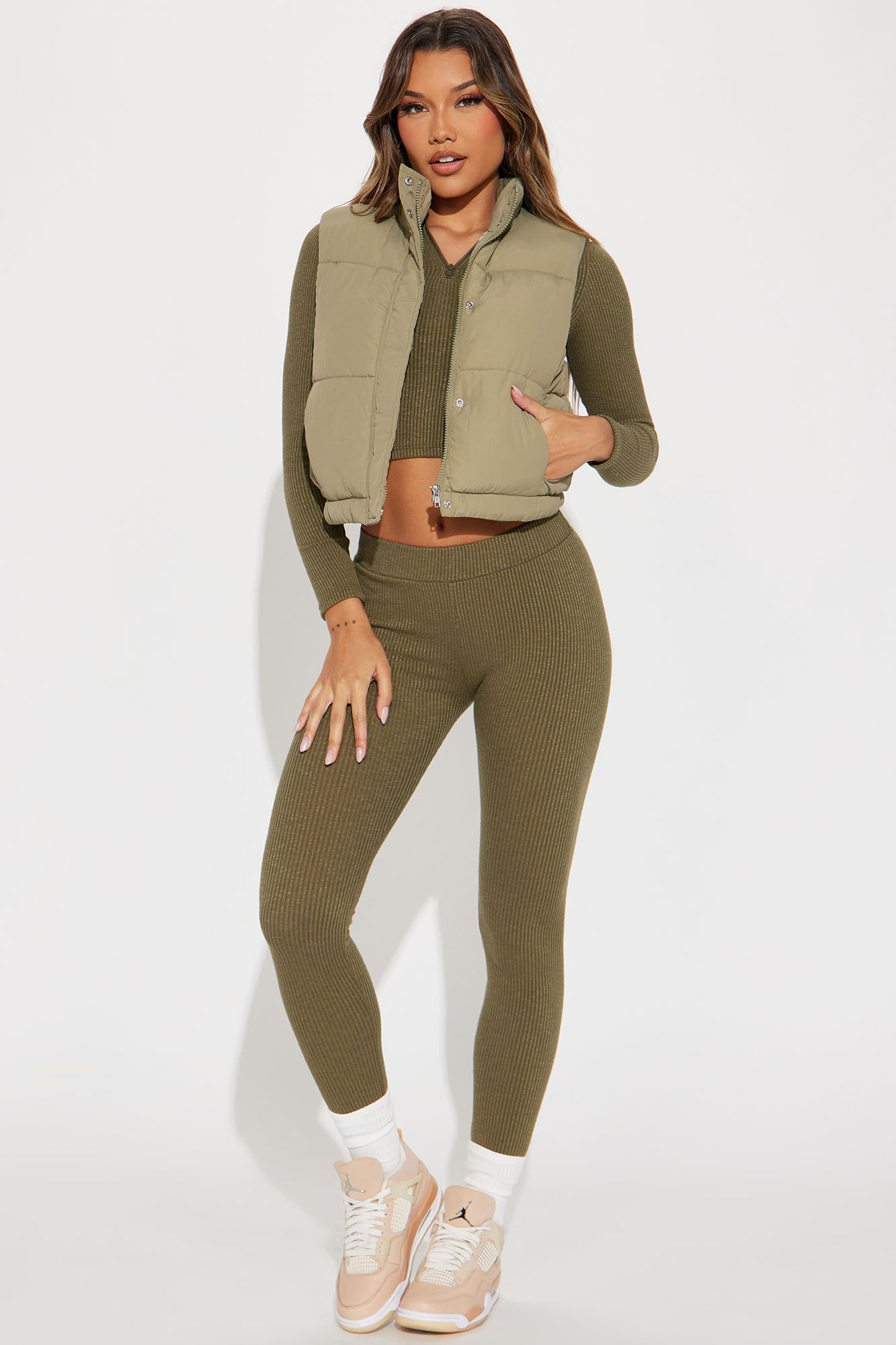 Glamping Sherpa Lined Vest - Sage sold by Fashion Nova product image thumbnail 2