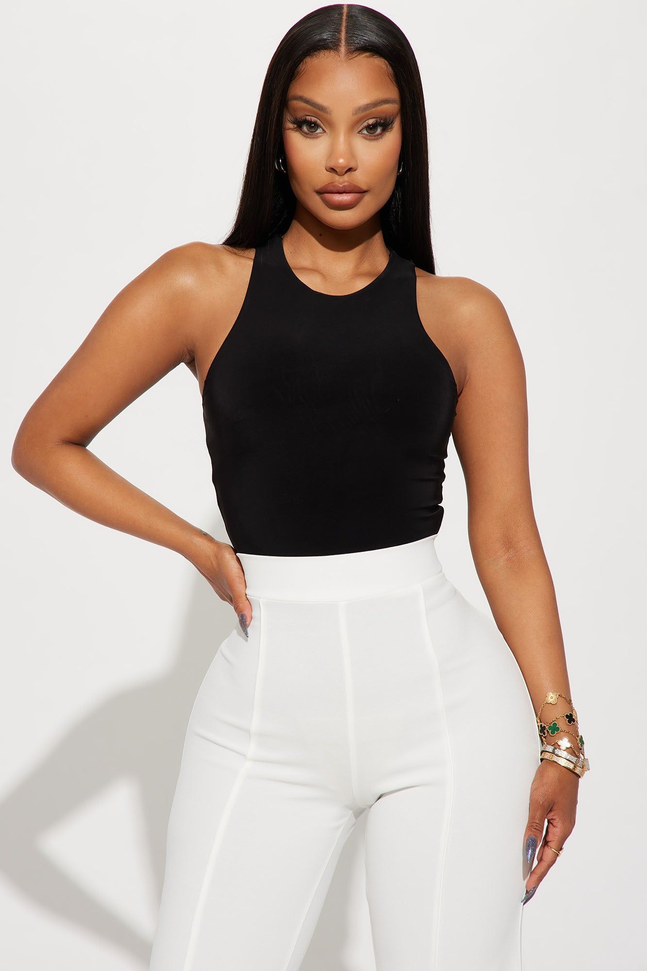 Tina Double Lined Tank Top - Black sold by Fashion Nova