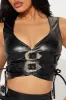 Handle With Care Faux Leather Skirt Set - Black sold by Fashion Nova