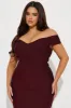 Amy Bandage Midi Dress - Burgundy sold by Fashion Nova