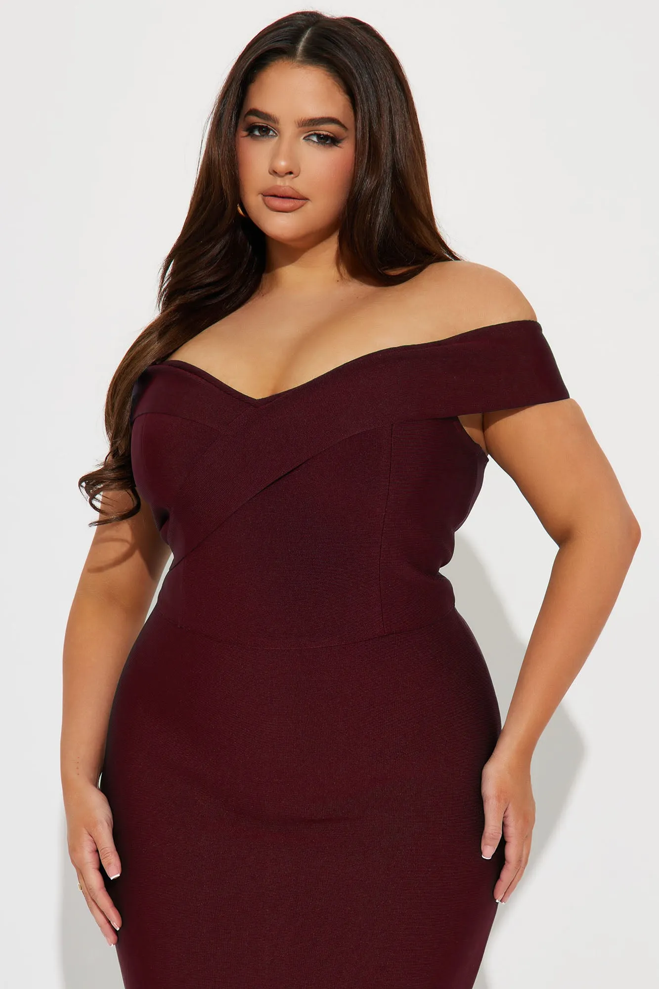 Amy Bandage Midi Dress - Burgundy sold by Fashion Nova product image thumbnail 5