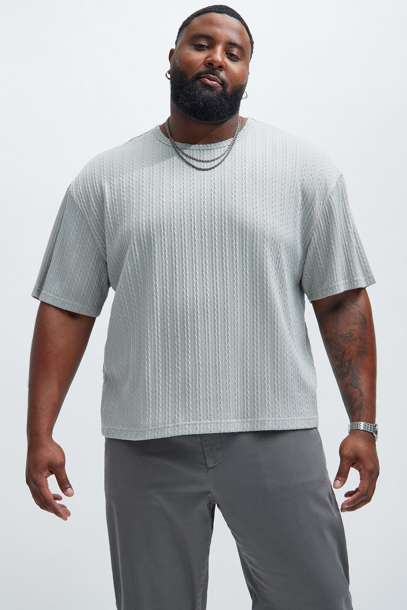 Kellen Textured Relaxed Tee - Grey sold by Fashion Nova product image thumbnail 5