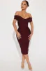 Amy Bandage Midi Dress - Burgundy sold by Fashion Nova