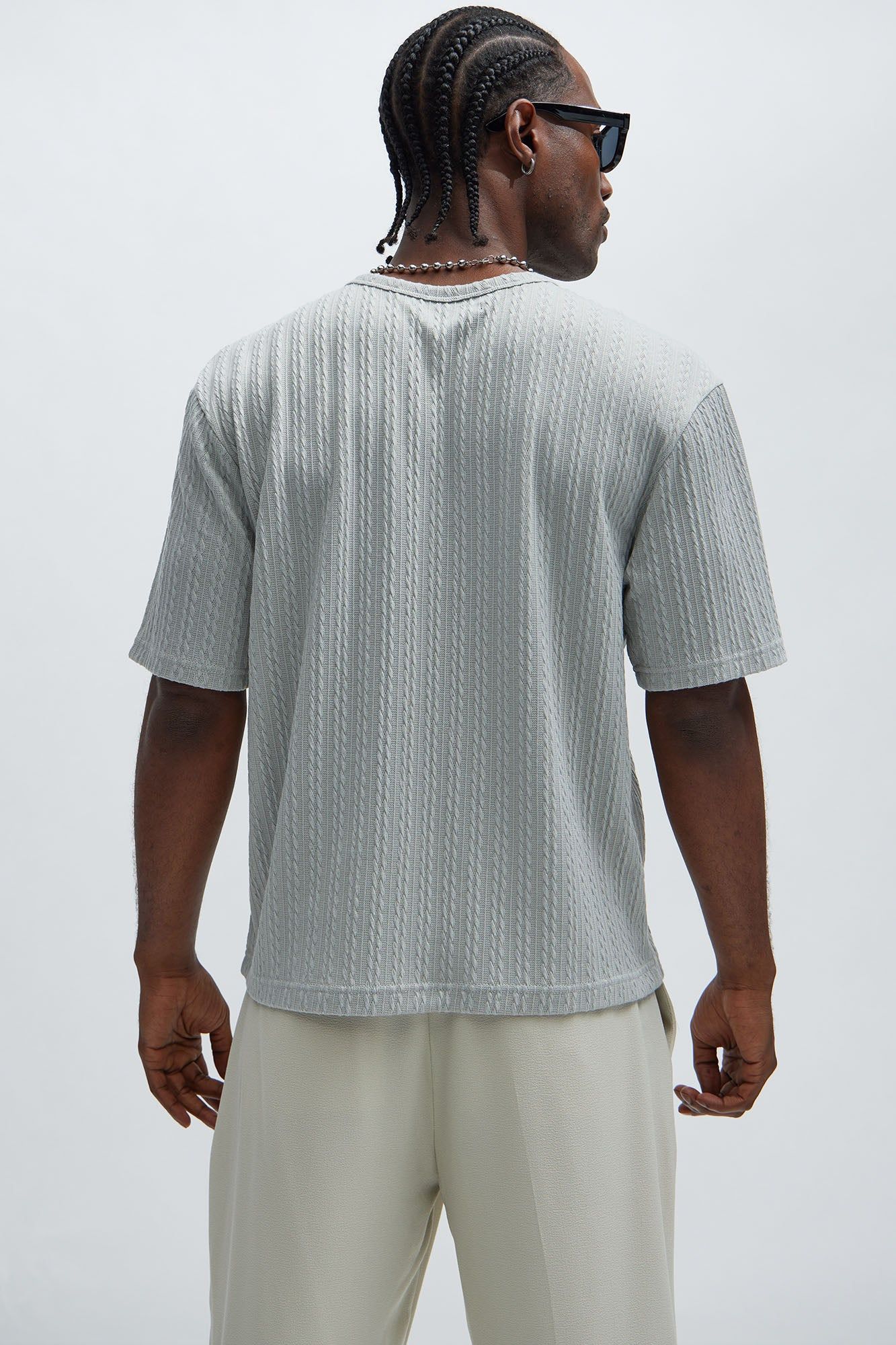 Kellen Textured Relaxed Tee - Grey sold by Fashion Nova product image thumbnail 4