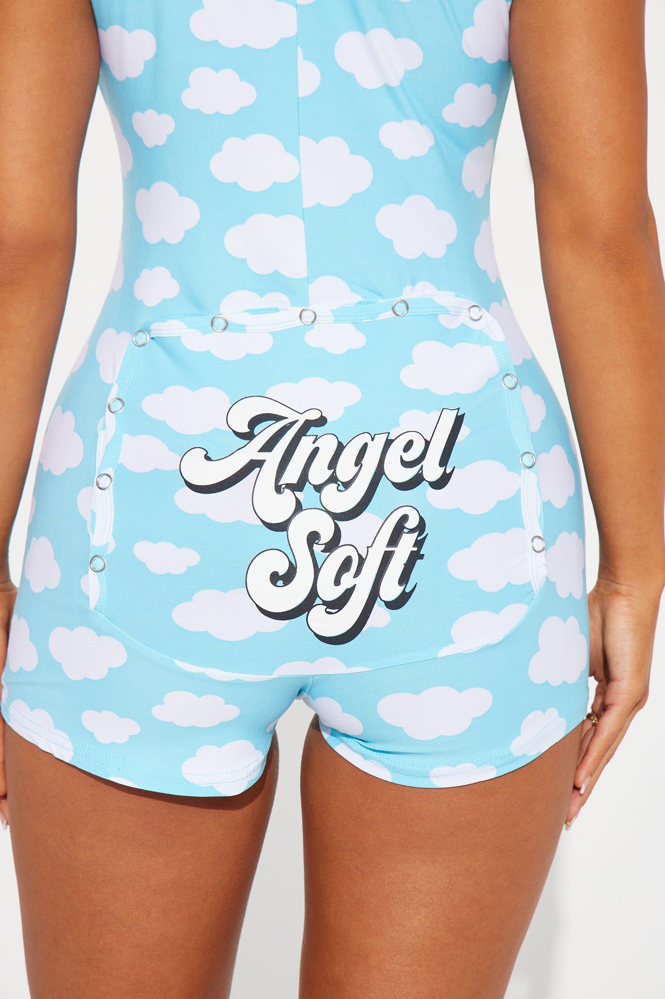 Angel Soft PJ Romper Onesie - Blue/combo sold by Fashion Nova product image thumbnail 3