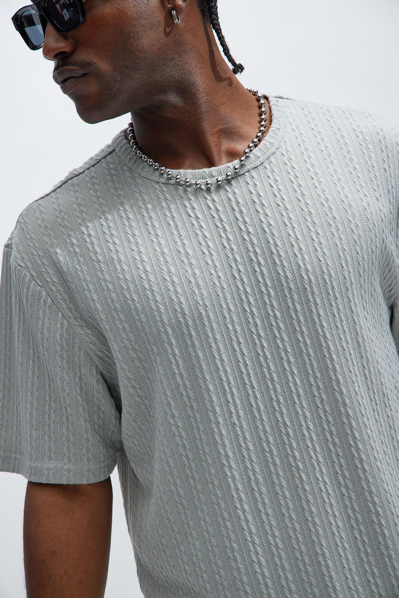 Kellen Textured Relaxed Tee - Grey sold by Fashion Nova product image thumbnail 3