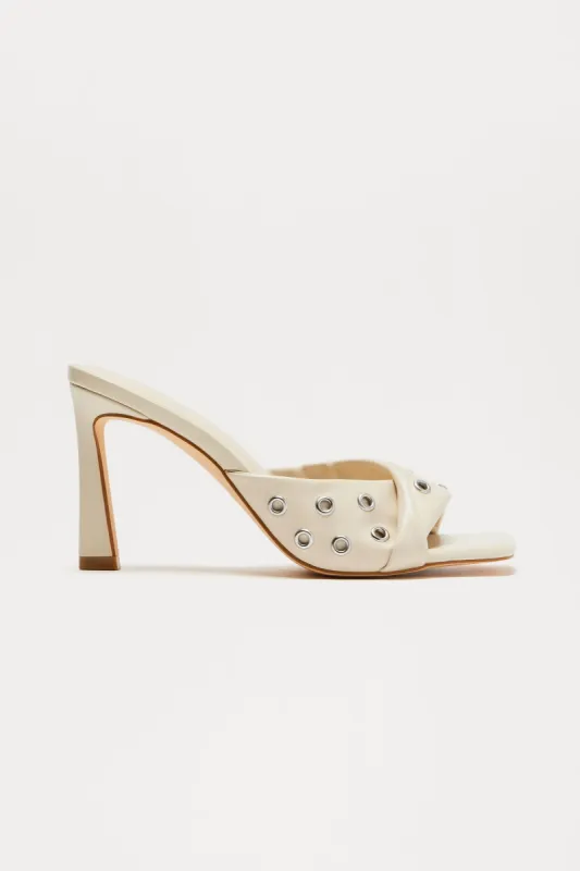 Oslo Grommet Mules - Ivory sold by Fashion Nova