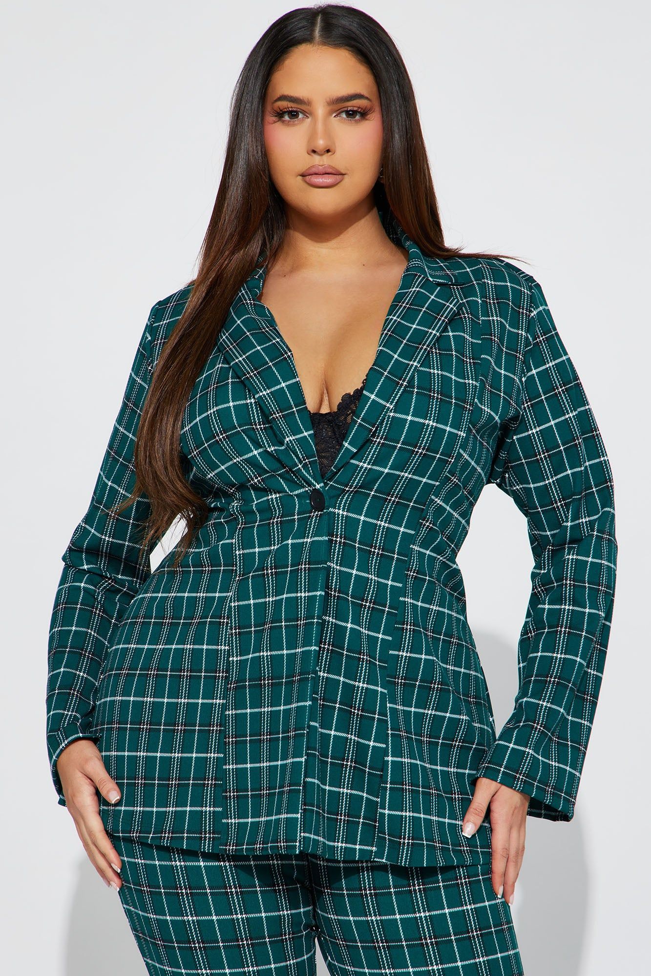 Feeling Focused Plaid Pant Set - Green/combo sold by Fashion Nova product image thumbnail 5