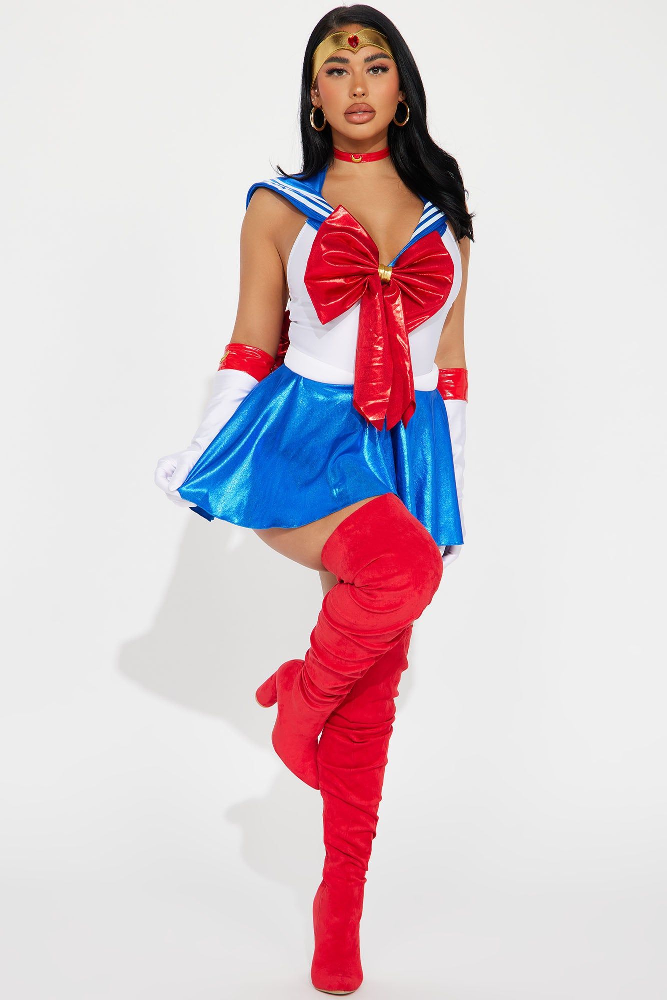 Moon Power Princess 5 Piece Costume Set - White/combo sold by Fashion Nova