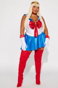 Moon Power Princess 5 Piece Costume Set - White/combo sold by Fashion Nova