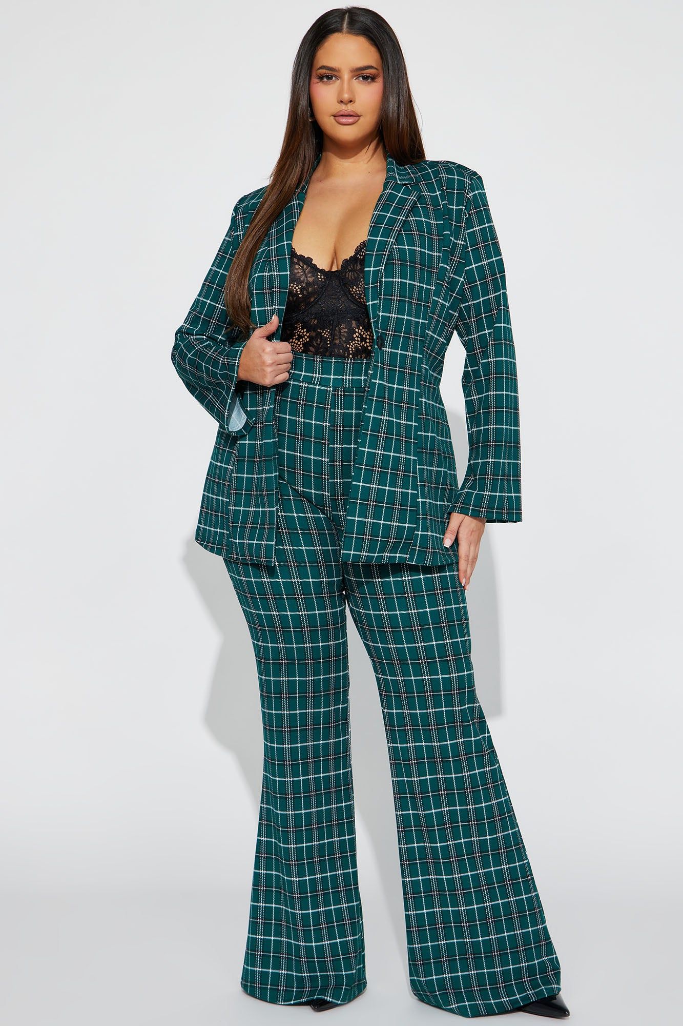 Feeling Focused Plaid Pant Set - Green/combo sold by Fashion Nova product image thumbnail 4