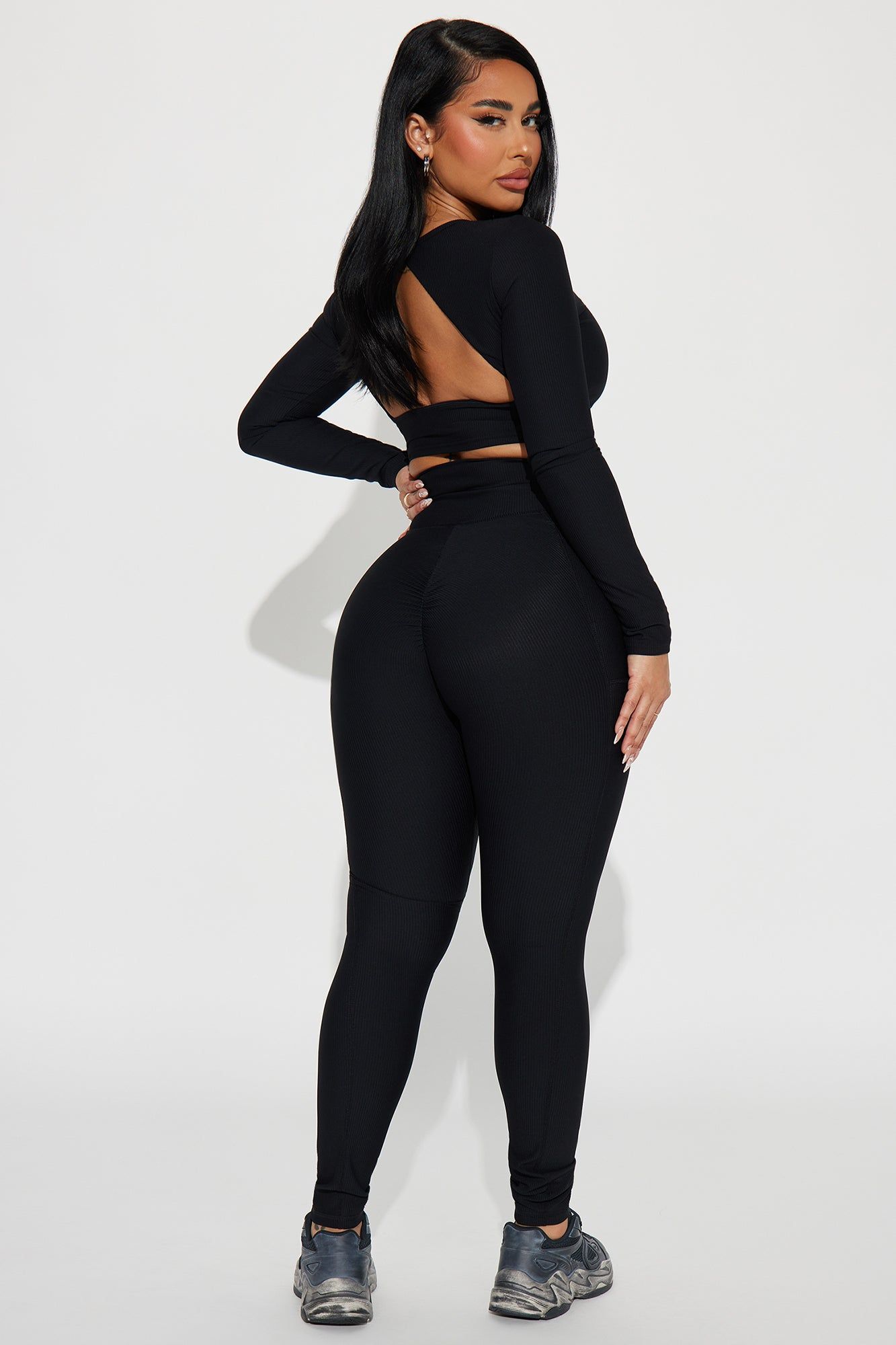 Set Goals Ribbed Active Set - Black sold by Fashion Nova product image thumbnail 3