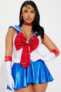 Moon Power Princess 5 Piece Costume Set - White/combo sold by Fashion Nova