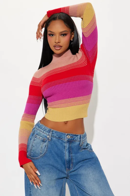 Mi Amore Sweater - Pink/combo sold by Fashion Nova