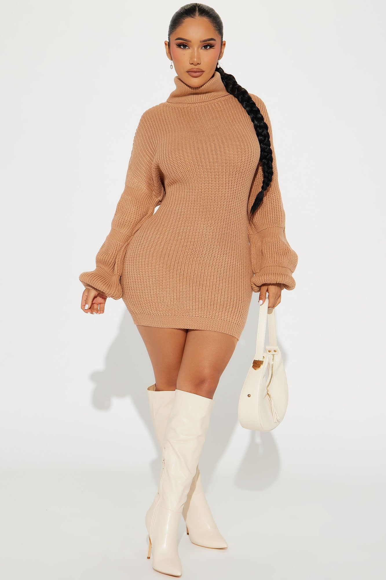 Harlie Sweater Mini Dress - Camel sold by Fashion Nova product image thumbnail 2