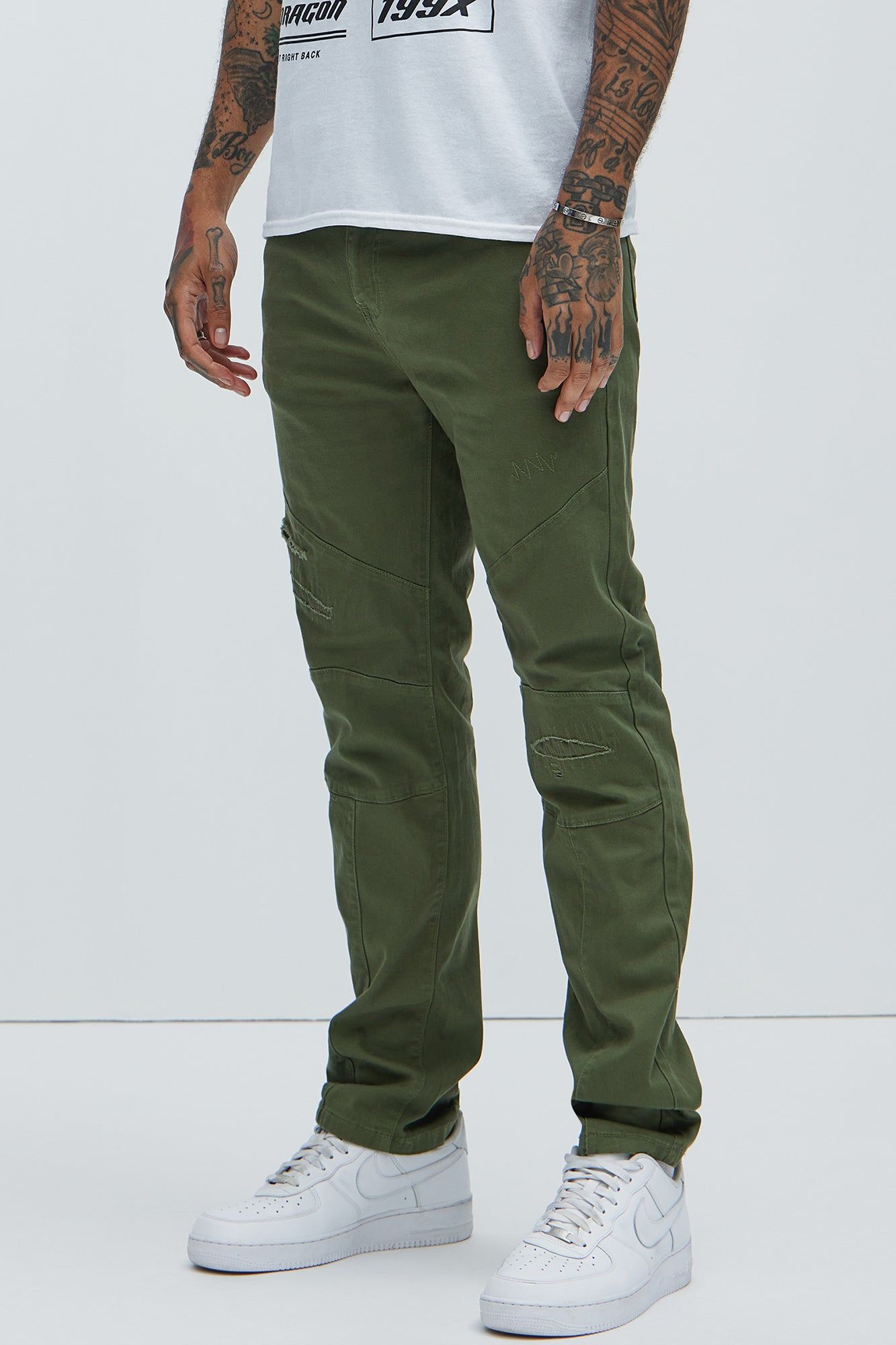 Give Me That Panel Straight Pants - Olive sold by Fashion Nova