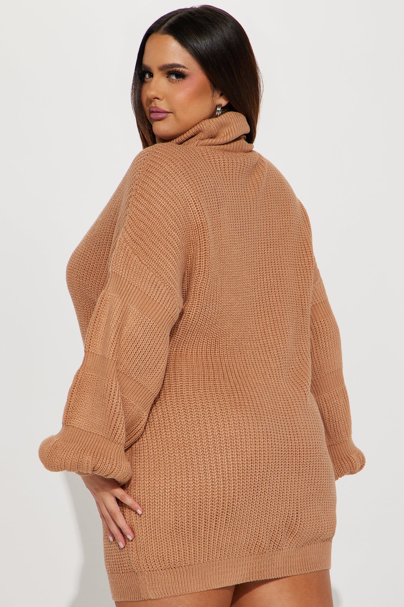 Harlie Sweater Mini Dress - Camel sold by Fashion Nova product image thumbnail 6