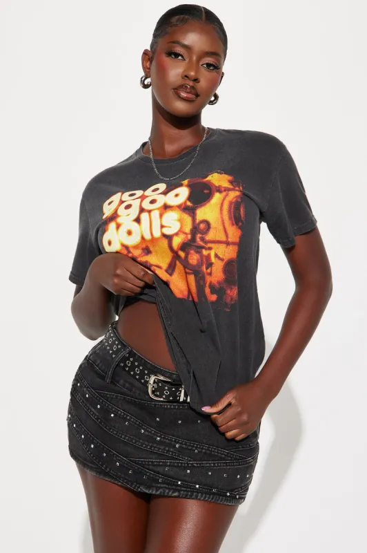Goo Goo Dolls Iris Washed Tee - Charcoal sold by Fashion Nova